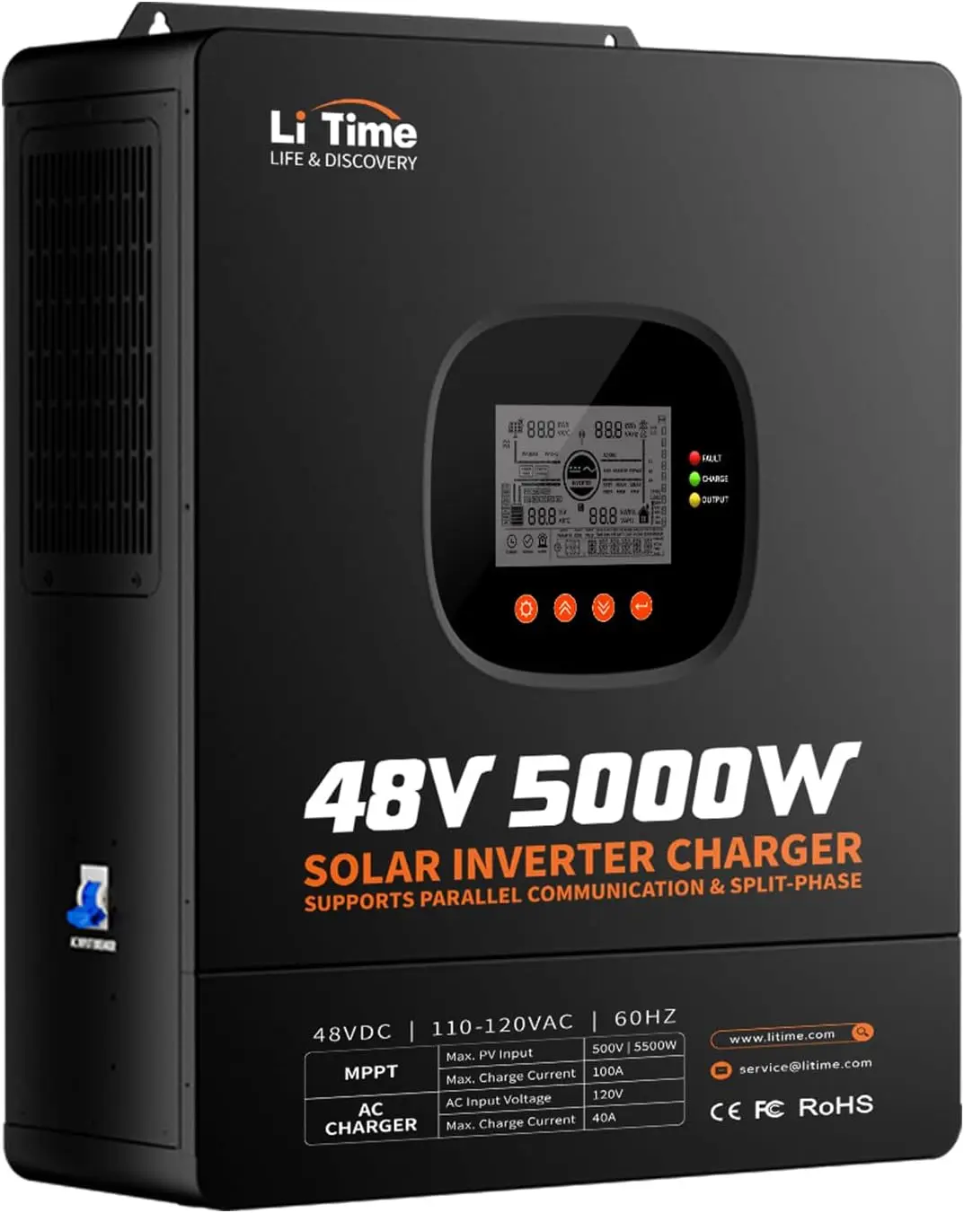 LiTime 5000W Pure Sine Wave In - Parallel Solar Inverter 48V 5000W Mppt 评论和价格