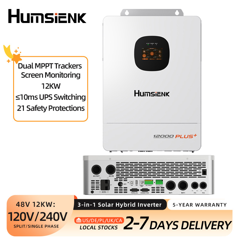 Humsienk 48V 12KW/8KW 3-in-1 S - Mppt Hybrid Inverter 48V 8Kw 3 Phase 评论和价格