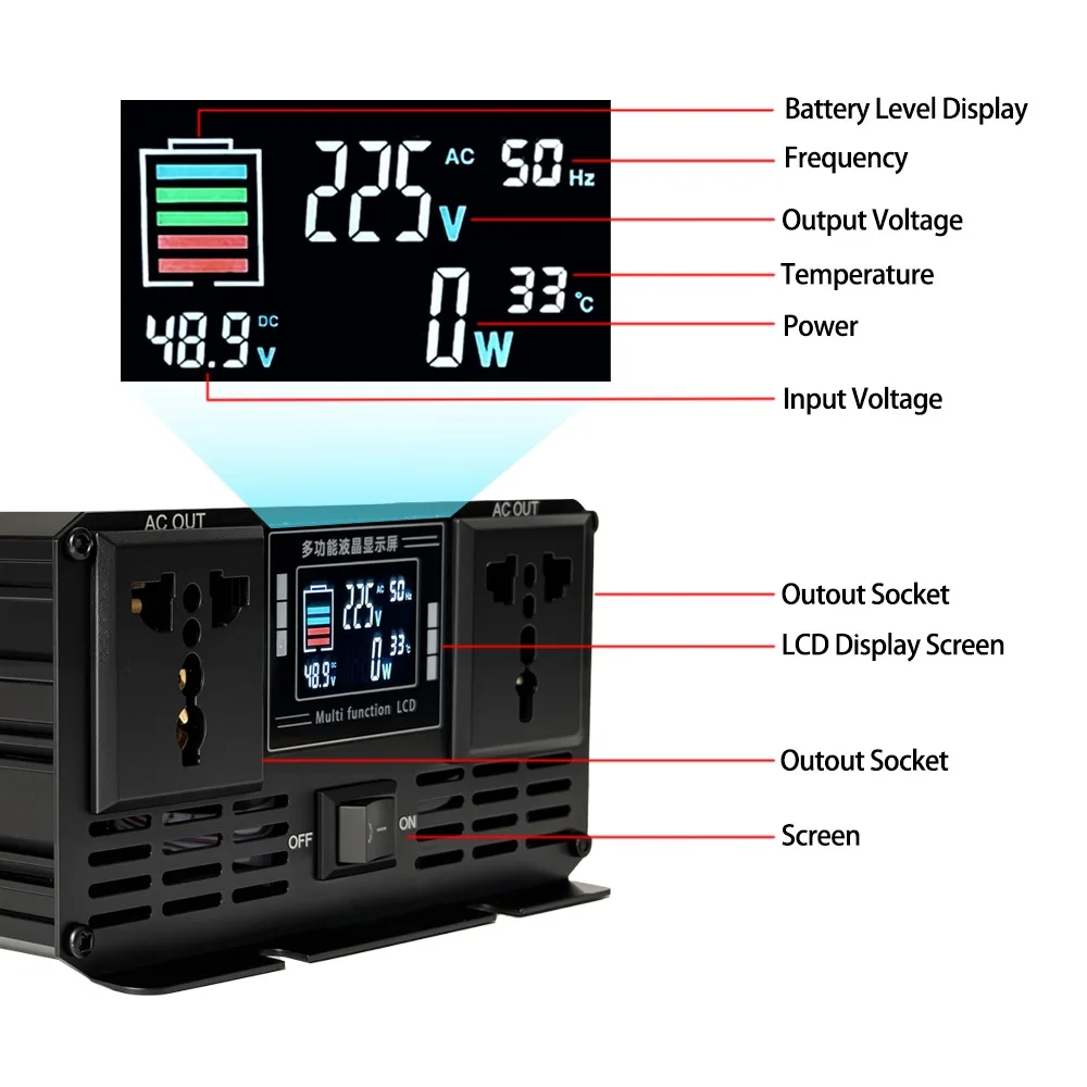 Pure Sine Wave Inverter DC 12v - Pure Sine Wave Inverter 5000W 48V 220V 评论和价格