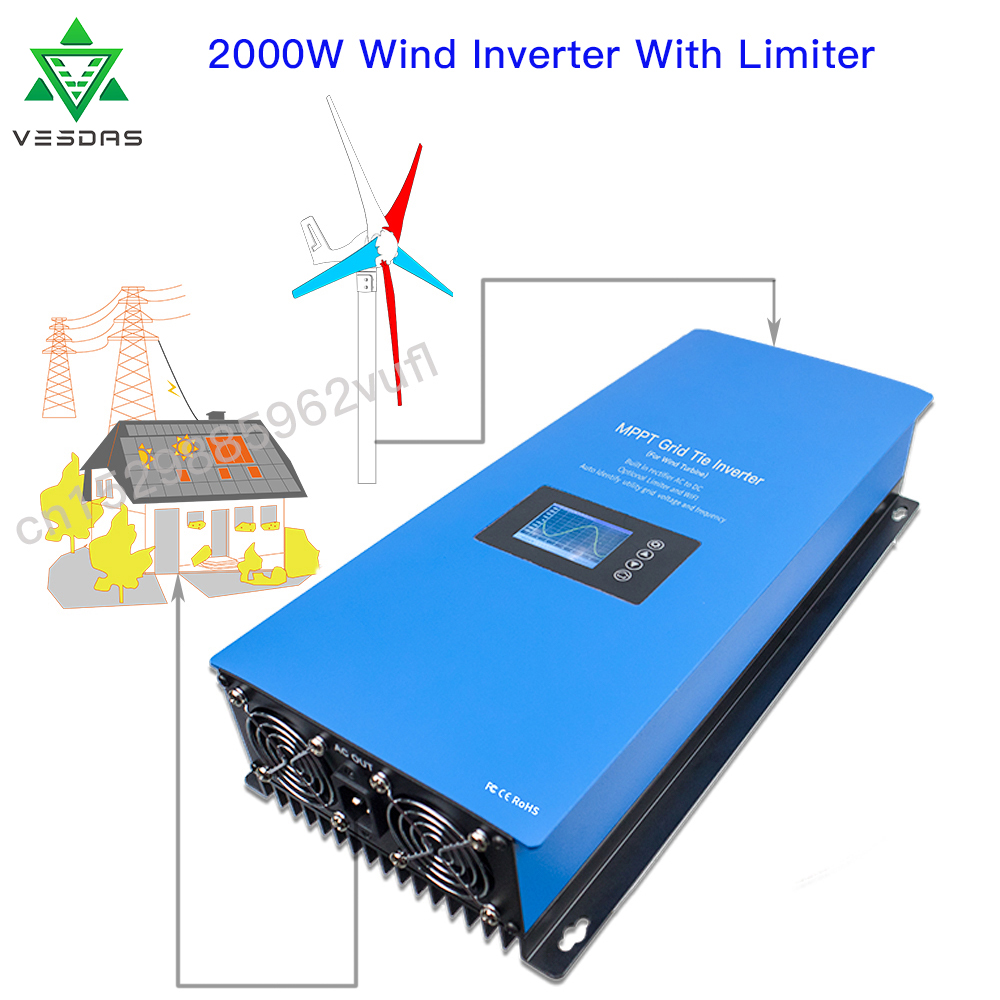 1000W 2000W Wind MPPT Power On - Grid Tie Inverter Limiter 2000W 评论和价格