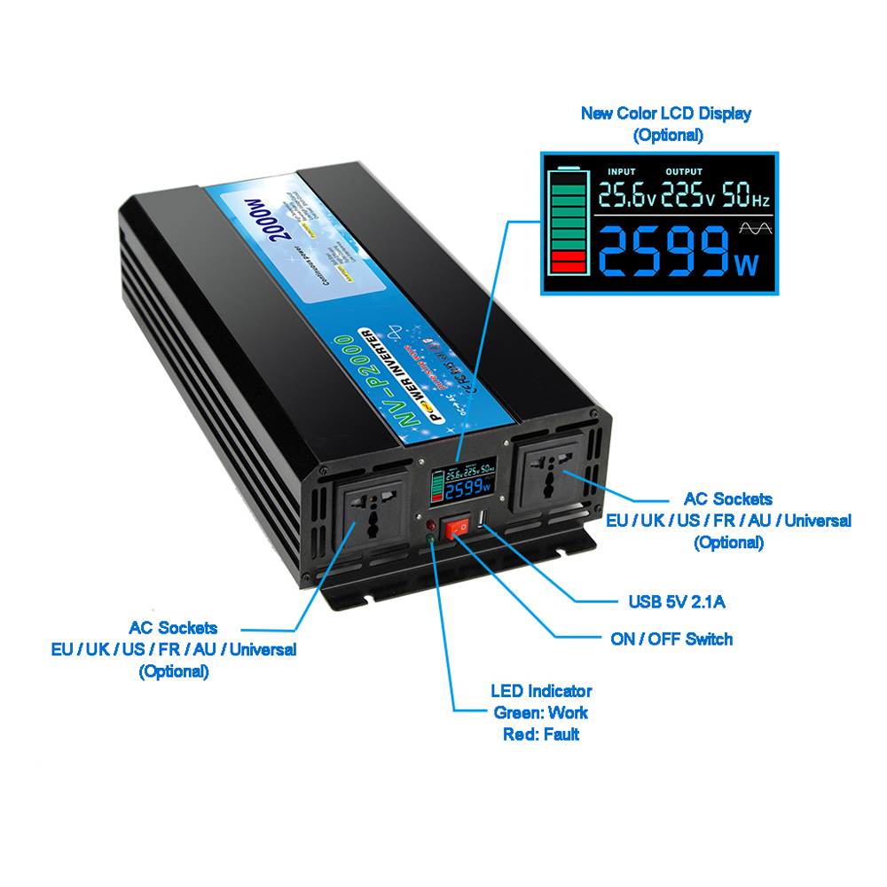 5000W 5kw 5kVA Power Inverter  - Pure Sine Wave Inverter 5000W 48V 220V 评论和价格