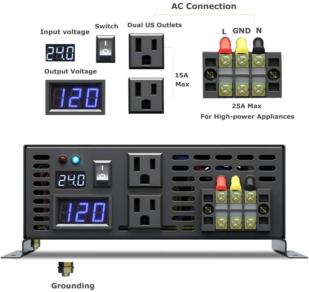 Pure Sine Wave Inverter 3000W  - Inverter Pure Sine Wave 60Hz 120V 3000W 评论和价格
