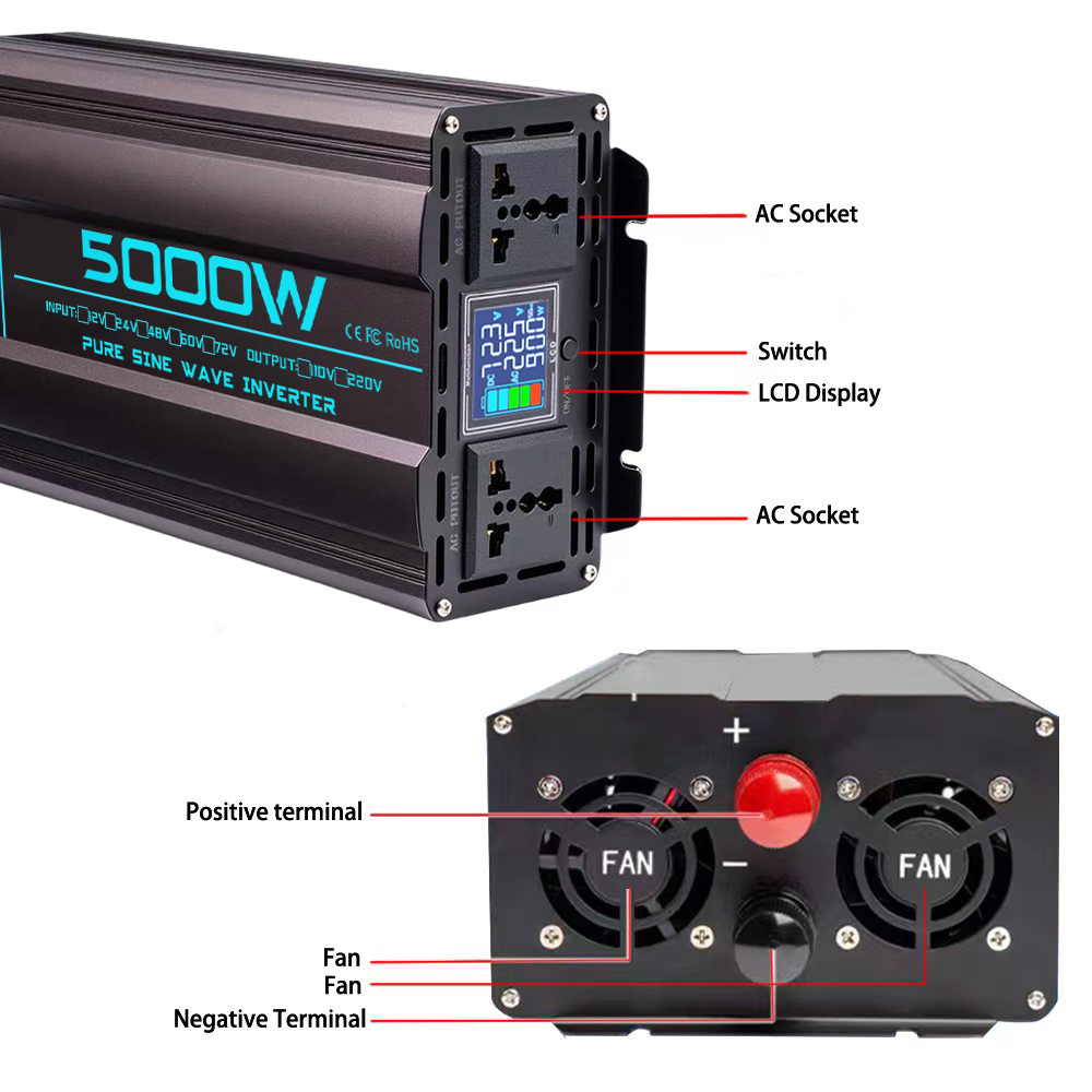 Pure Sine Wave Inverter 48V/72 - Pure Sine Wave Inverter 5000W 48V 220V 评论和价格
