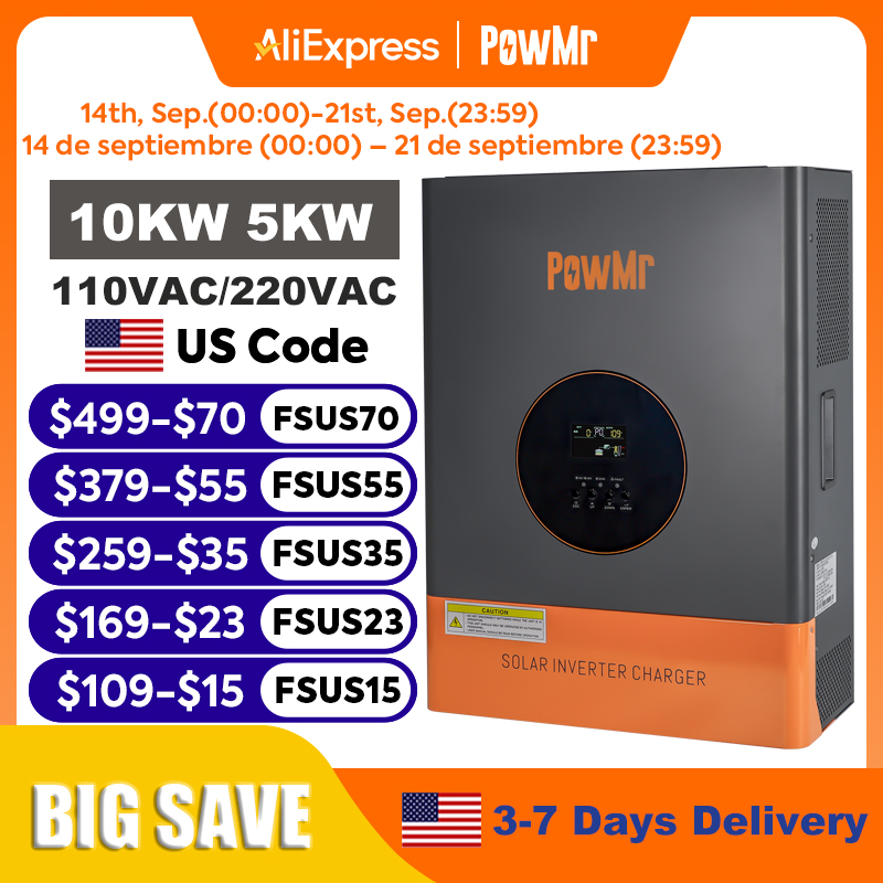 PowMr 10KW 5KW Split Phase Inv - Split Phase Inverter 10Kw 110V 220V 评论和价格